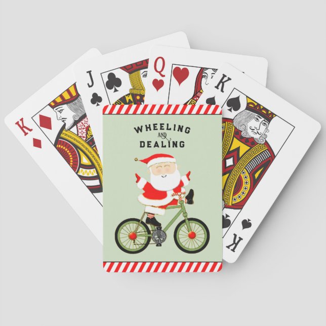 Funny Cyclist Christmas Poker Cards (Back)