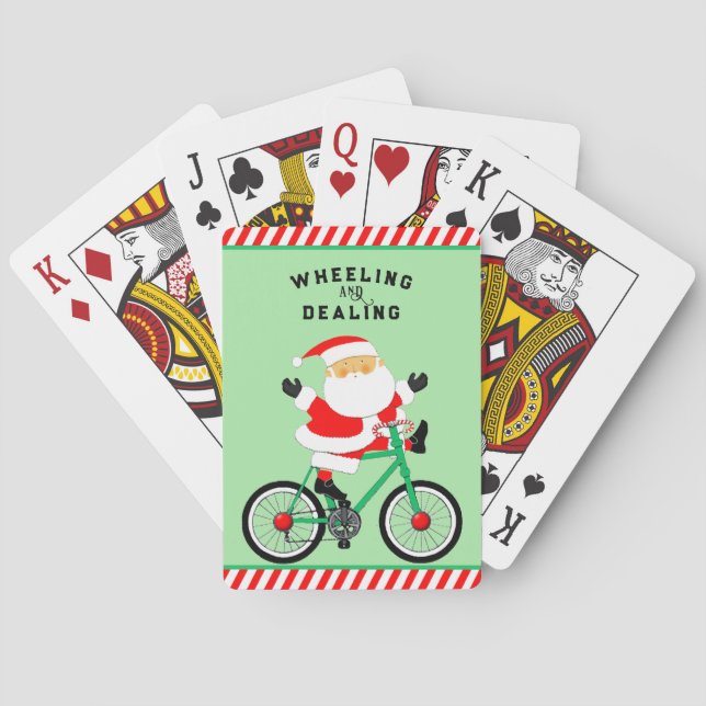 Funny Cyclist Christmas Poker Cards (Back)