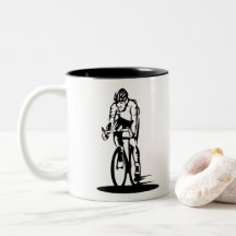 Funny Cyclist Sketch - Cycling Coffee Mug - Biker