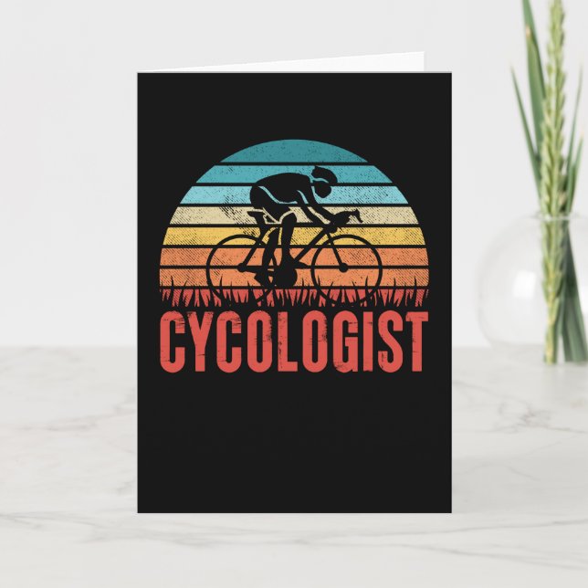 Funny Cycologist Cycling Cyclist Gift Card (Front)
