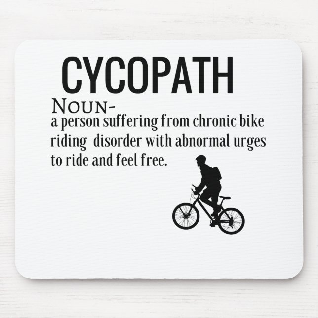 Funny Cycopath Noun Design Dictionary Definition Mouse Pad (Front)