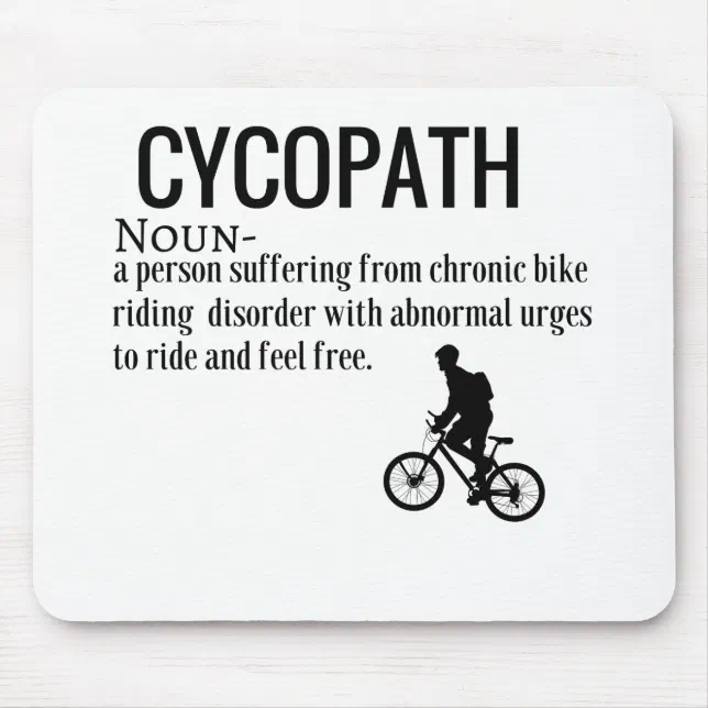 Funny Cycopath Noun Design Dictionary Definition Mouse Pad Zazzle