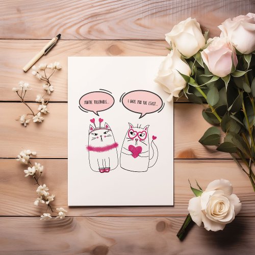 Funny Cynical Valentines Day Cat  Holiday Card