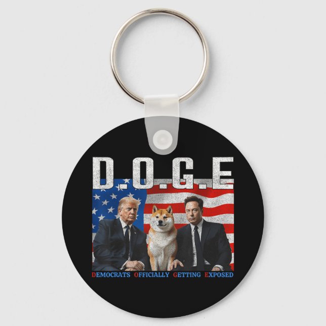 Funny D.o.g.e Doge Democrats Officially Getting Ex Keychain (Front)