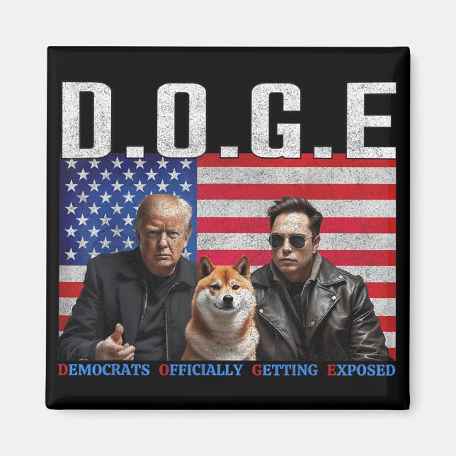 Funny D.o.g.e Doge Democrats Officially Getting Magnet (Front)