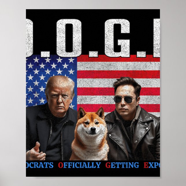 Funny D.o.g.e Doge Democrats Officially Getting Poster (Front)