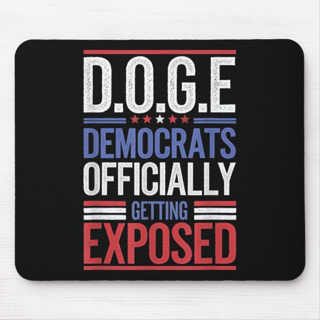 Funny D.o.g.e Doge Government Efficiency Usa Flag  Mouse Pad (Front)