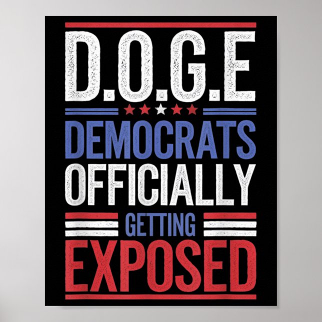 Funny D.o.g.e Doge Government Efficiency Usa Flag  Poster (Front)
