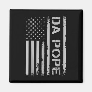 Funny Da Pope Catholic Humor Vintage America Flag Magnet