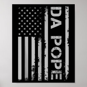 Funny Da Pope Catholic Humor Vintage America Flag  Poster