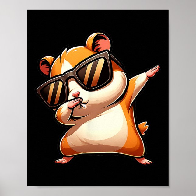 Funny Dab Animal Dancing Dabbing Hamster Meme  Poster (Front)