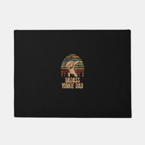 Funny Dabbing Badass Yorkie Dad Doormat