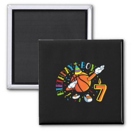 Funny Dabbing Basketball 7 Years Old Seventh Birth Magnet