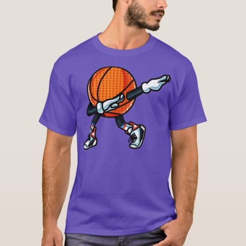 Funny Dabbing Basketball Dance With Shoes Mascot P T_Shirt