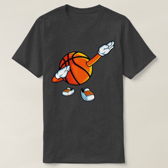 Funny Dabbing Basketball Dancing Ball Game In Shoe T-Shirt (Design Front)