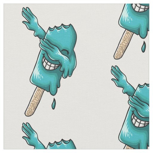 funny dabbing blue popsicle fabric