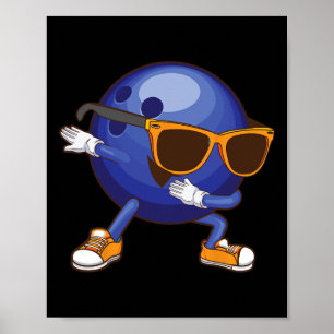 Funny Dabbing Bowling Gift For Bowler Dancer Kids  Poster