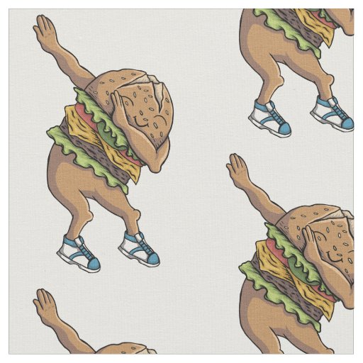 funny dabbing burger fabric