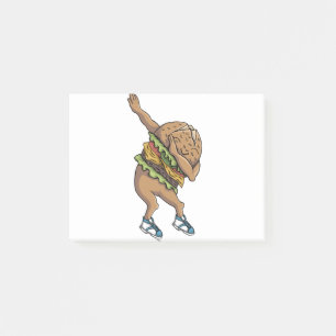 funny dabbing burger post-it notes