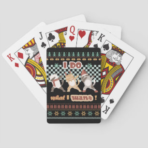 Funny Dabbing Cat - I Do What I Want Poker Cards