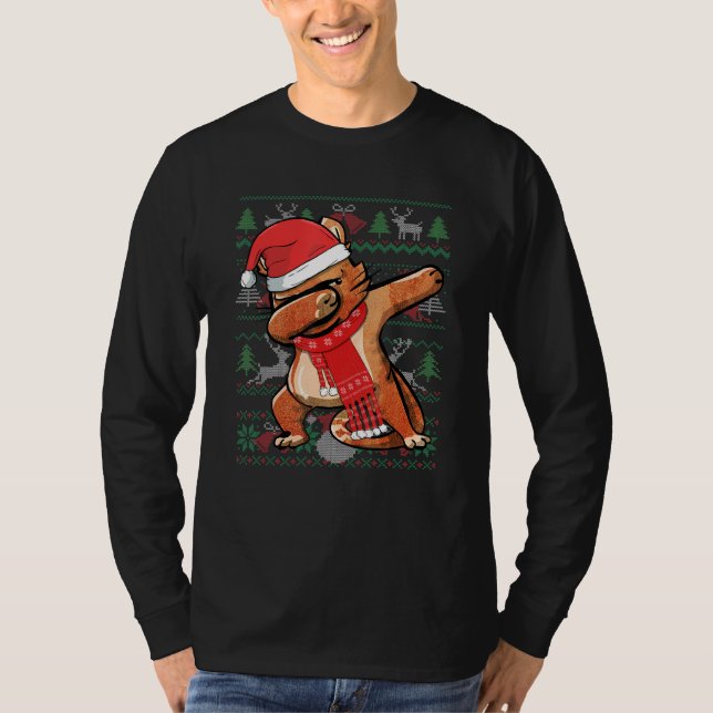 Funny Dabbing Cat Ugly Christmas Sweater Party Cos (Front)