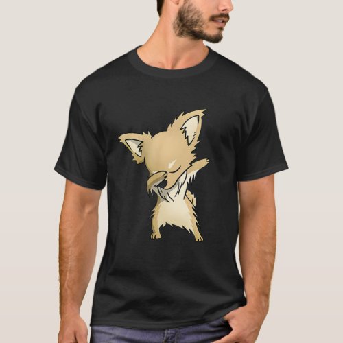 Funny Dabbing Chihuahua Long Haired Dog Dab Dance T_Shirt