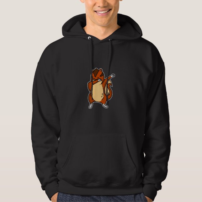 Funny Dabbing Chipmunk Dab Dance Cool Squirrel Hoodie (Front)