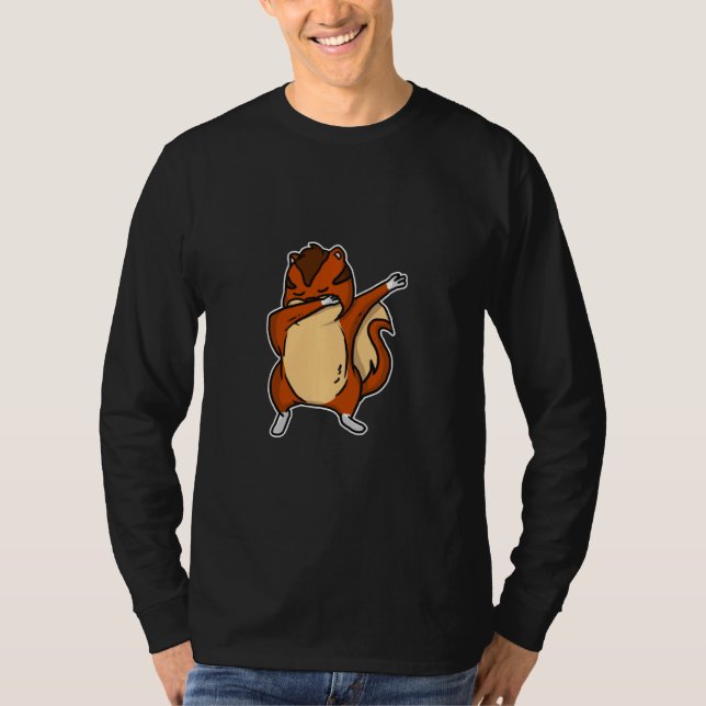 Funny Dabbing Chipmunk Dab Dance Cool Squirrel T-Shirt (Front)