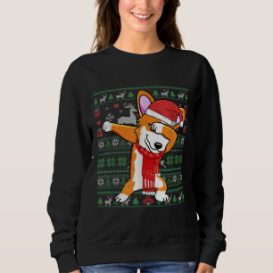 Funny Dabbing Corgi Ugly Xmas Sweater Christmas Co