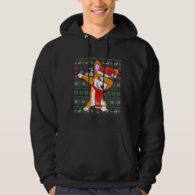 Funny Dabbing Corgi Ugly Xmas Sweater Christmas Co (Front)