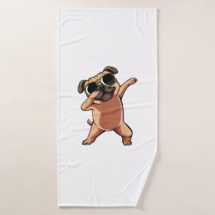 Funny Dabbing Dab Pug Dog Pets Dance Animal Puppy  Bath Towel