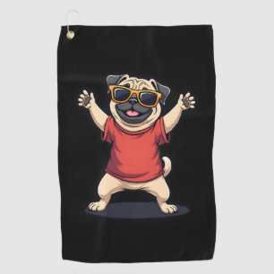 Funny Dabbing Dab Pug Dog Pets Dance Animal Puppy  Golf Towel