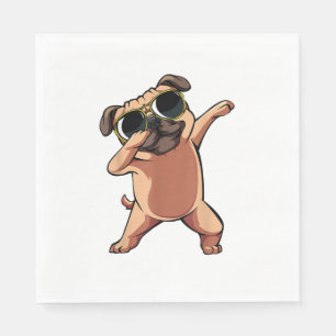 Funny Dabbing Dab Pug Dog Pets Dance Animal Puppy Napkins