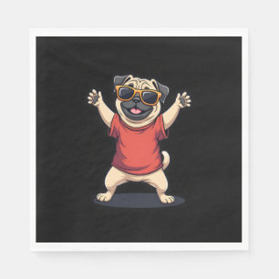 Funny Dabbing Dab Pug Dog Pets Dance Animal Puppy Napkins