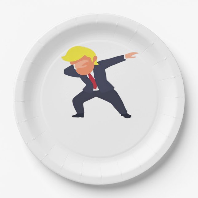 Funny Dabbing Design Classic Paper Plates (Front)