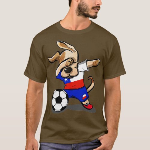 Funny Dabbing Dog Chile Soccer Jersey Chilean Foot T_Shirt