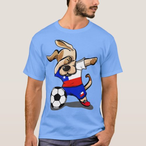 Funny Dabbing Dog Chile Soccer Jersey Chilean Foot T_Shirt