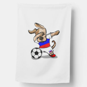 Funny Dabbing Dog Russia Soccer Jersey Russian Foo House Flag