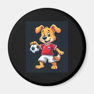 Funny Dabbing Dog Russia Soccer Jersey Russian Foo Magnet