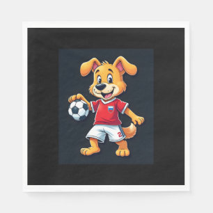 Funny Dabbing Dog Russia Soccer Jersey Russian Foo Napkins