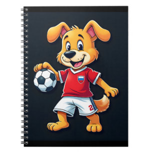 Funny Dabbing Dog Russia Soccer Jersey Russian Foo Notebook
