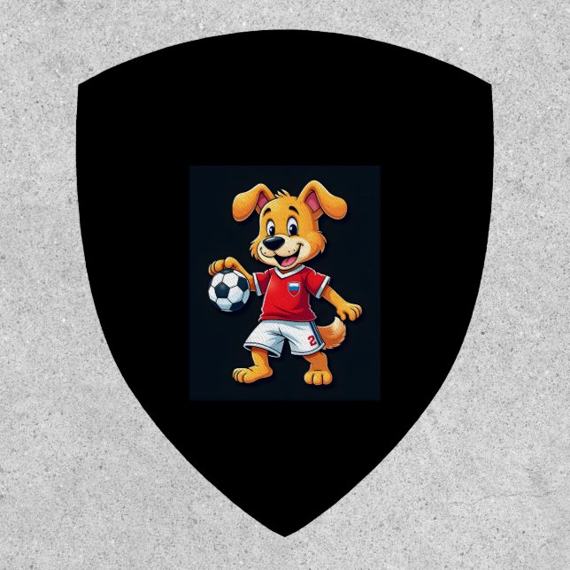Funny Dabbing Dog Russia Soccer Jersey Russian Foo Patch (Front)