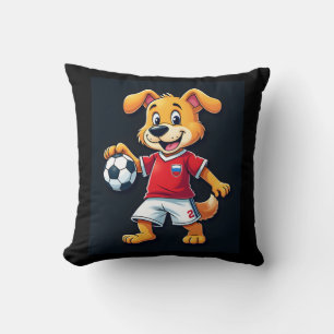 Funny Dabbing Dog Russia Soccer Jersey Russian Foo Throw Pillow