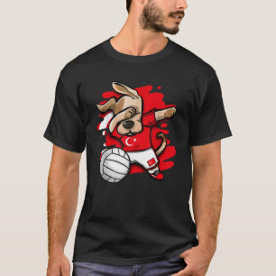 Funny Dabbing Dog Turkey Volleyball Fans Jersey Tu T-Shirt