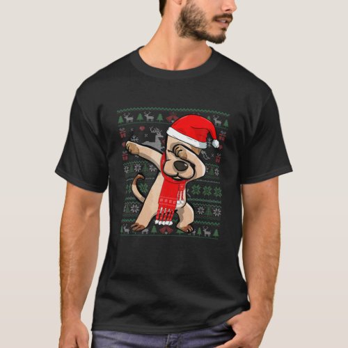 Funny Dabbing Dog Ugly Christmas Sweater Party Cos