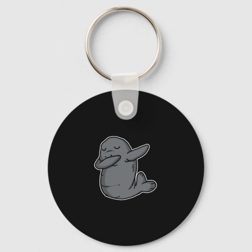 Funny Dabbing Dugong Dab Dance Manatee Lover Gift Keychain