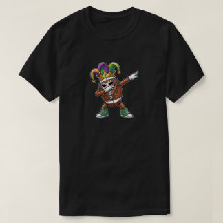 Funny Dabbing football Ball Mardi Gras Jester Hat  T-Shirt