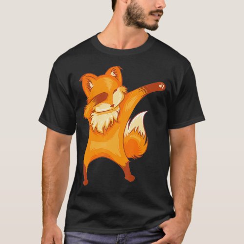 Funny Dabbing Fox Lover   Cool Fox Safari Party T_Shirt