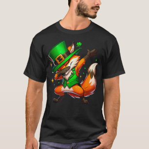 Funny Dabbing Fox St Patricks Day Boys Girls Dab  T-Shirt