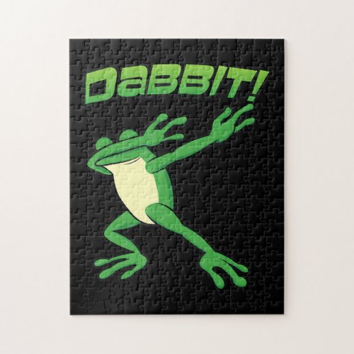 Funny Dabbing Frog Toad Hip Hop Dab Dance Dabbit Jigsaw Puzzle